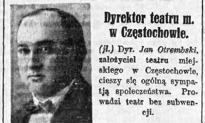 IKC, nr 338 czwartek 8 grudnia 1927. Fragment strony ze zdjęciem Jana Otrembskiego